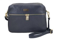 Listonoszka skórzana BARBERINI'S 979-4 granatowa. Niebieskie shopper bag Barberinis, bez wzorów, ze skóry, biznesowe, duże, bez dodatków. Za 229.99 zł.