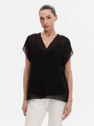 Calvin Klein Bluzka K20K208187 Czarny Relaxed Fit. Czarne bluzki Calvin Klein, bez wzorów, z syntetyku, bez kołnierzyka, bez ramiączek. Za 309.99 zł.