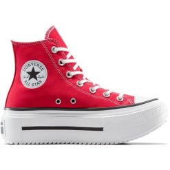 Buty sportowe damskie Converse Chuck Tlr As Lift Double Stack. Czerwone buty sportowe lifestyle Converse, bez wzorów, sportowe, bez zapięcia. W wyprzedaży za 490.00 zł.