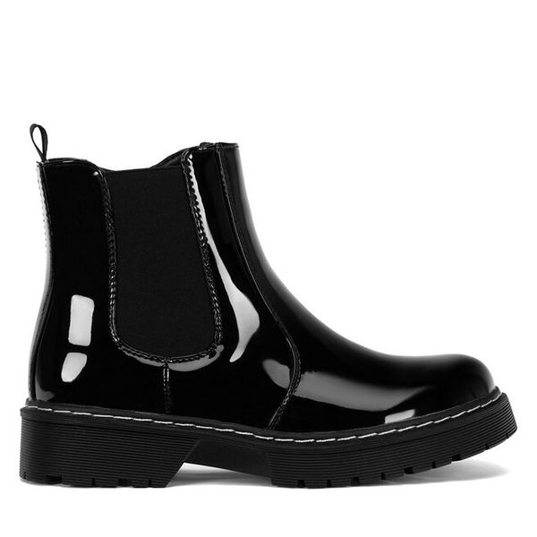 Botki Jenny Fairy. Czarne botki Jenny Fairy, bez wzorów, bez obcasa, na płaskiej podeszwie, bez zapięcia. Za 159.99 zł.