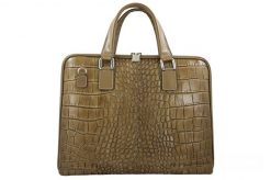 Torba na laptopa skórzana BARBERINI'S 118/1-9 c. beżowa. Brązowe torby na laptopa Barberinis, bez wzorów, ze skóry, na ramię, z tłoczeniem. Za 359.99 zł.