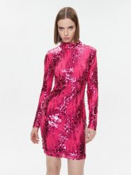 Fracomina Sukienka koktajlowa FQ23WD1002W66701 Różowy Slim Fit. Czerwone sukienki Fracomina, l, bez wzorów, z syntetyku, wizytowe, bez kołnierzyka, bez ramiączek. Za 1,119.00 zł.