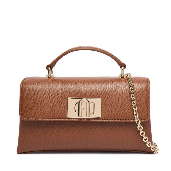 Torebka Furla. Brązowe kopertówki Furla, bez wzorów, wizytowe, bez dodatków. Za 1,104.00 zł.
