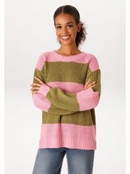 Aniston Sweter w kolorze jasnoróżowo-oliwkowym rozmiar: 42. Różowe swetry Aniston, bez wzorów, ze splotem, bez ramiączek. Za 73.95 zł.