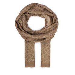 Szal Tommy Hilfiger. Brązowe szaliki i kominy Tommy Hilfiger, bez wzorów. Za 289.99 zł.