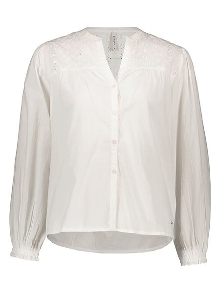 Pepe Jeans Bluzka w kolorze białym rozmiar: M. Białe bluzki Pepe Jeans, m, bez wzorów, z bawełny, bez kołnierzyka, bez ramiączek. Za 105.14 zł.