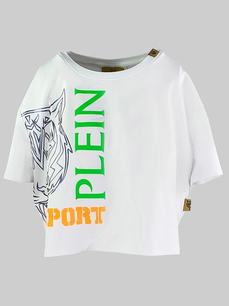 Plein Sport Koszulka w kolorze białym rozmiar: M. Białe t-shirty sportowe Plein Sport, m, bez wzorów, bez ramiączek. Za 157.73 zł.