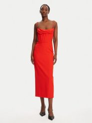 BARDOT Sukienka koktajlowa Martini 58535DB Czerwony Slim Fit. Czerwone sukienki Bardot, bez wzorów, z syntetyku, wizytowe, bez kołnierzyka, bez ramiączek. Za 369.99 zł.