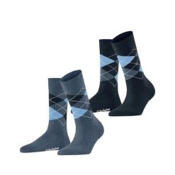 Skarpetki damskie Burlington Everyday Argyle (x2). Niebieskie skarpetki Burlington, bez wzorów, z bawełny. Za 119.50 zł.