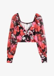 Top o skróconej długości. Czarne topy bonprix, bez wzorów, eleganckie, bez kołnierzyka, bez ramiączek. Za 49.99 zł.