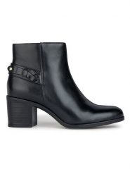 Geox Skórzane botki "Asheel" w kolorze czarnym rozmiar: 39. Czarne botki Geox, bez wzorów, eleganckie, bez obcasa, bez zapięcia. Za 268.55 zł.