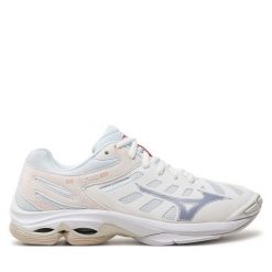 Buty halowe Mizuno. Białe buty sportowe lifestyle Mizuno, bez wzorów, bez zapięcia, mizuno wave. Za 329.99 zł.