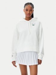 Lacoste Bluza SF2649 Biały Relaxed Fit. Białe bluzy Lacoste, bez wzorów, z bawełny, bez kaptura. Za 369.99 zł.