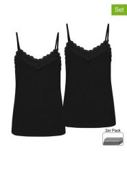 Sublevel Topy (2 szt.) w kolorze czarnym rozmiar: XS. Czarne topy Sublevel, xs, bez wzorów, z koronki, bez kołnierzyka, bez ramiączek. Za 30.78 zł.