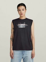 G-Star Top w kolorze czarnym rozmiar: M. Czarne topy G-Star, m, bez wzorów, z bawełny, retro, bez kołnierzyka, bez ramiączek. Za 100.99 zł.