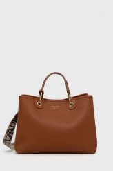 Emporio Armani torebka kolor brązowy. Brązowe shopper bag Emporio Armani, bez wzorów, na ramię, bez dodatków. W wyprzedaży za 919.99 zł.