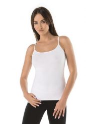 Koszulka na ramiączkach bawełniana Teyli Melisa. Białe t-shirty sportowe Teyli, m, bez wzorów, z bawełny, bez ramiączek, na fitness i siłownię. Za 69.99 zł.