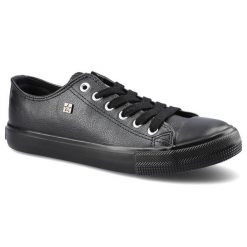 Czarne Trampki Big Star Damskie Modne Obuwie. Czarne trampki BIG STAR, bez wzorów, z gumy, biznesowe, bez zapięcia. Za 109.00 zł.