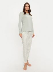 Selmark Piżama P9173 Zielony Relaxed Fit. Zielone piżamy Selmark, xl, bez wzorów, z bawełny, bez kołnierzyka, bez ramiączek. Za 199.99 zł.