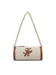 Tommy Hilfiger Torebka Th Elev Summ Chain Bag Canvas AW0AW18635 Beżowy. Brązowe torebki klasyczne Tommy Hilfiger, bez wzorów, z materiału, bez dodatków. Za 569.99 zł.