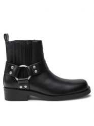 ONLY Shoes Botki Bax 15329813 Czarny. Czarne botki ONLY SHOES, bez wzorów, ze skóry, bez obcasa, na płaskiej podeszwie, bez zapięcia. Za 199.99 zł.
