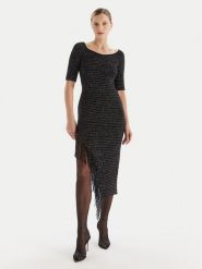 Simona Corsellini Sukienka koktajlowa A25CEABO5001 Czarny Slim Fit. Czarne sukienki SIMONA CORSELLINI, bez wzorów, z syntetyku, wizytowe, bez kołnierzyka, bez ramiączek. Za 1,689.00 zł.