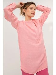 Josephine & Co Lniana tunika "Georgia" w kolorze jasnoróżowym rozmiar: 44. Różowe tuniki Josephine & Co, bez wzorów, ze lnu, bez kołnierzyka, bez ramiączek. Za 230.99 zł.