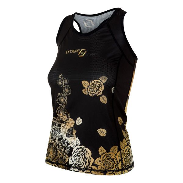 Koszulka sportowa damska bez rękawów Tank top EXTREME HOBBY ROSE. Czarne topy sportowe EXTREME HOBBY, xs, bez wzorów, z elastanu, na fitness i siłownię. Za 139.00 zł.
