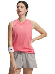 Under Armour Top sportowy "Campus Muscle Tank" w kolorze różowym rozmiar: L. Różowe topy sportowe Under Armour, l, bez wzorów, z materiału, outdoorowe. Za 85.95 zł.
