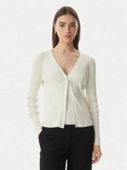 Calvin Klein Kardigan LV044G303G Kremowy Regular Fit. Białe swetry Calvin Klein, xs, bez wzorów, z bawełny, bez ramiączek. Za 529.99 zł.