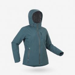 Kurtka narciarska damska Quechua SKP 900. Czarne kurtki narciarskie QUECHUA, na zimę, l, bez wzorów, z materiału, bez kaptura, narciarskie. Za 879.99 zł.