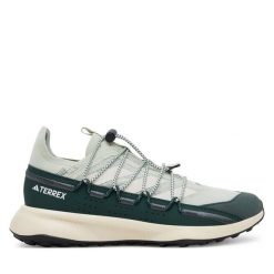 Trekkingi adidas. Zielone buty sportowe lifestyle adidas, bez wzorów, sportowe, bez zapięcia, adidas terrex. Za 339.99 zł.