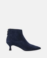 GRANATOWE BOTKI Z ZAMSZU F006SUNAOBB031. Botki Venezia, bez wzorów, ze skóry, bez obcasa, bez zapięcia. Za 849.00 zł.