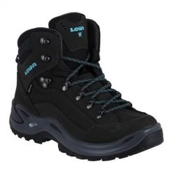 Buty trekkingowe damskie Lowa Renegade Mid Wide Gtx. Czarne trekkingi Lowa, bez wzorów, z materiału, bez zapięcia, trekkingowe. Za 761.45 zł.