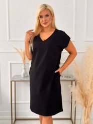 Czarna kimonowa sukienka Grey z dekoltem w kształcie litery V XXL OVERSIZE LATO. Czarne sukienki Moda Size Plus Iwanek, na co dzień, s, bez wzorów, z bawełny, bez kołnierzyka, bez ramiączek, mini, oversize. W wyprzedaży za 99.90 zł.