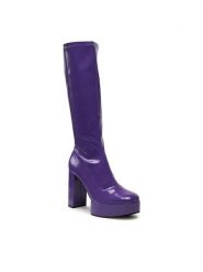 Jenny Fairy Kozaki GLOSSY-02KW Fioletowy. Fioletowe kozaki Jenny Fairy, bez wzorów, ze skóry, bez obcasa, na słupku, bez zapięcia. Za 215.99 zł.