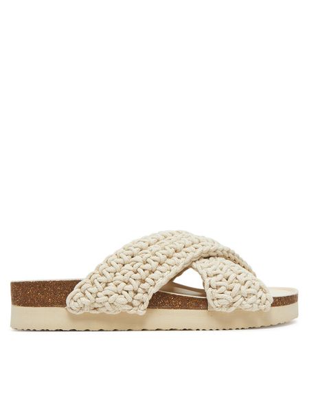 DeeZee Klapki MXCR-211 Écru. Klapki DeeZee, bez wzorów, z materiału, bez obcasa, bez zapięcia. Za 159.99 zł.