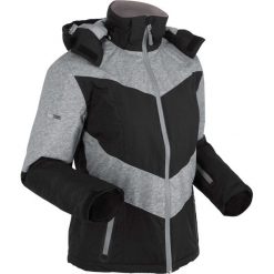 Kurtka funkcyjna outdoorowa z kapturem, ocieplana bonprix czarno-szary melanż. Kurtki marki QUECHUA. Za 189.99 zł.
