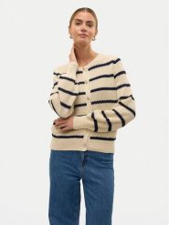 Vero Moda Kardigan Amazing 10319138 Beżowy Regular Fit. Brązowe swetry Vero Moda, s, bez wzorów, z syntetyku, bez ramiączek. Za 89.99 zł.