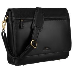 Torba na laptopa Peterson PTN LP-8173-COM czarna. Czarne torby na laptopa Peterson, bez wzorów, ze skóry. Za 549.99 zł.