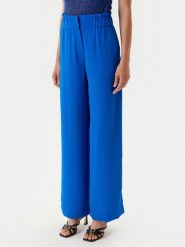 Morgan Spodnie palazzo 242-PBIRD Niebieski Wide Leg. Niebieskie spodnie materiałowe Morgan, bez wzorów, z materiału. Za 319.99 zł.