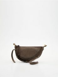 Zamszowa saszetka crossbody - ciemnoszary. Szare nerki i saszetki Reserved, bez wzorów, z zamszu, bez dodatków. Za 239.99 zł.