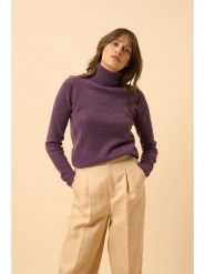 Just Cashmere Kaszmirowy golf "Ava" w kolorze fioletowym rozmiar: M. Różowe swetry Just Cashmere, m, bez wzorów, z kaszmiru, bez ramiączek. Za 398.77 zł.