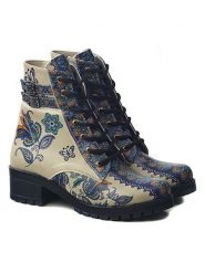 Goby Botki w kolorze kremowo-niebieskim rozmiar: 39. Brązowe botki Goby, bez wzorów, eleganckie, bez obcasa, bez zapięcia. Za 304.99 zł.