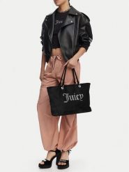 Juicy Couture Torebka CEO-BEJXT5463WPO Czarny. Czarne shopper bag Juicy Couture, bez wzorów, z materiału, bez dodatków. Za 349.99 zł.