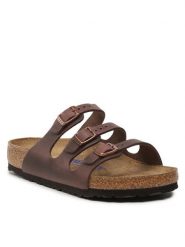 Birkenstock Klapki Florida 53901 Brązowy. Brązowe klapki Birkenstock, bez wzorów, ze skóry, bez obcasa, bez zapięcia. Za 599.99 zł.