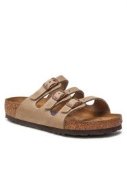Birkenstock Klapki Florida 1011432 Beżowy. Brązowe klapki Birkenstock, bez wzorów, ze skóry, bez obcasa, bez zapięcia. Za 599.99 zł.