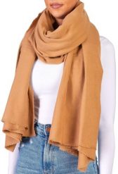 X2 Szalik Cashmirillo 100 x 200 cm - gładki wzór - Brązowy. Brązowe szaliki i kominy X2, na jesień, bez wzorów, z kaszmiru. Za 119.00 zł.