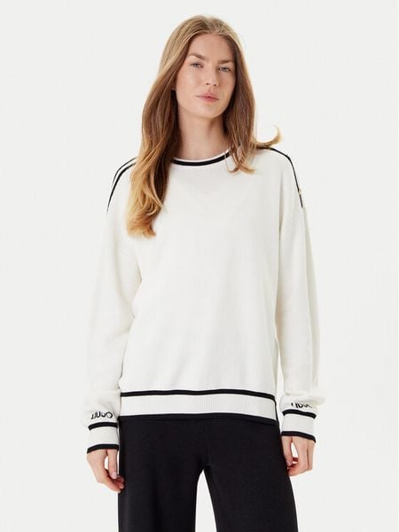 Liu Jo Sweter TF5230 MS59L Écru Regular Fit. Swetry Liu Jo, l, bez wzorów, z wiskozy, bez ramiączek. Za 349.99 zł.