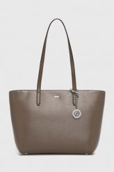 Dkny torebka kolor brązowy. Brązowe shopper bag DKNY, bez wzorów, na ramię, bez dodatków. Za 889.99 zł.
